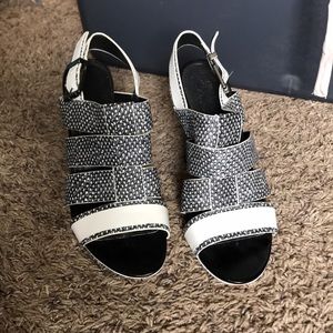 Black & white heels